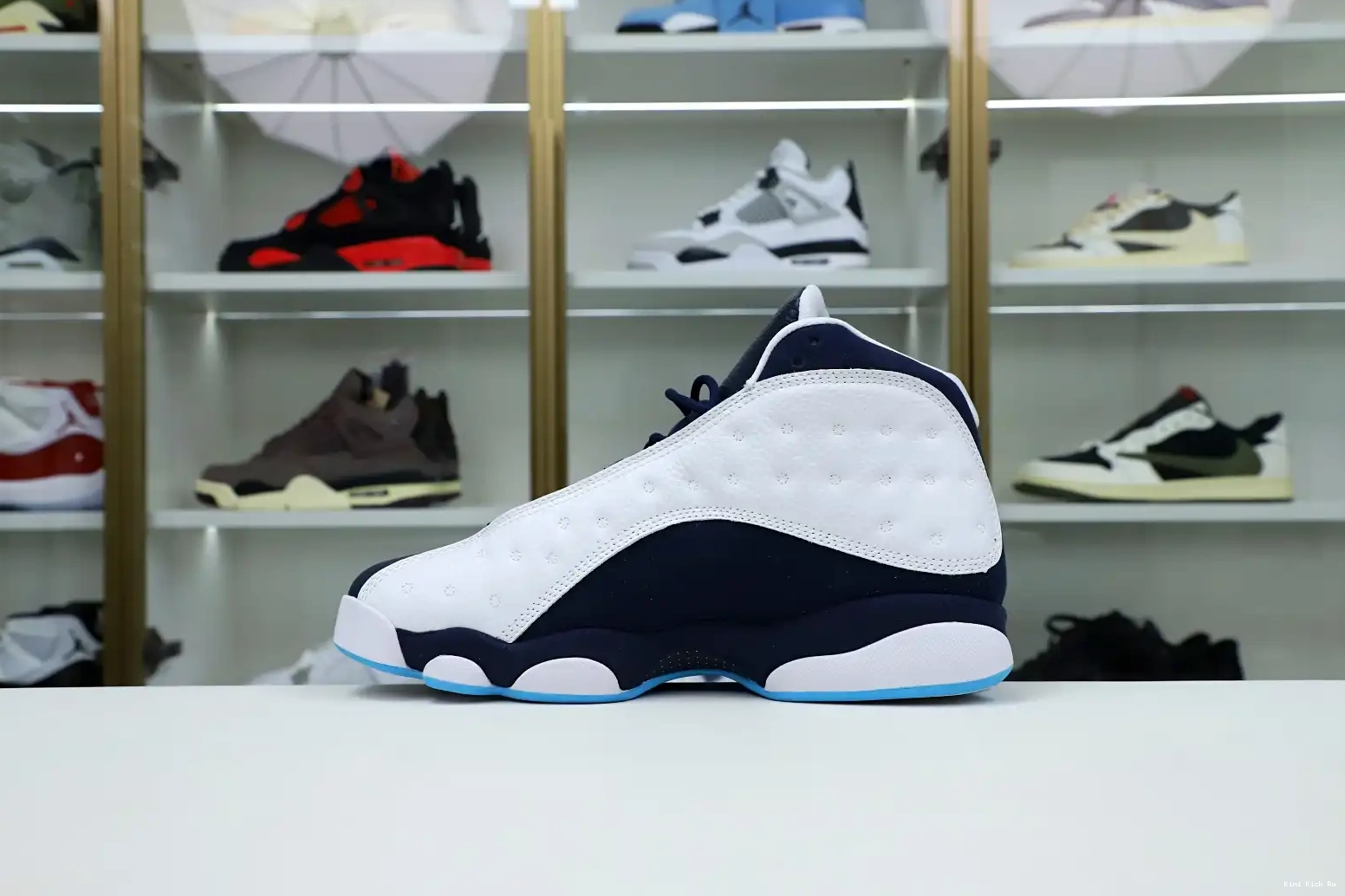 Kimikick BLUE POWDER AIR OBSIDIAN RETRO JORDAN WHITE 13 414571-144 0427